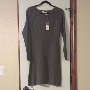 Ripe Long Sleeve Charcoal Nursing Midi Dress